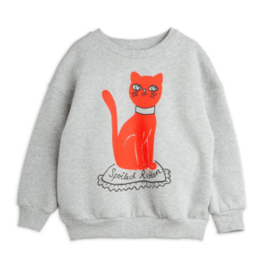 Mini Rodini sweater cat grey