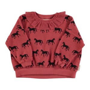Piupiuchick sweater old pink black horses