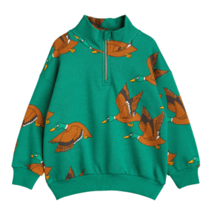 Mini Rodini sweater rits ducks green