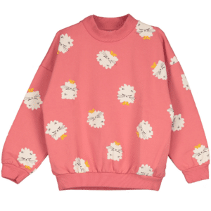 Lotiekids sweater kittens in boots coral