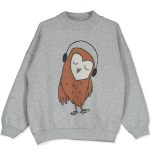 Lotiekids sweater owl grey melange